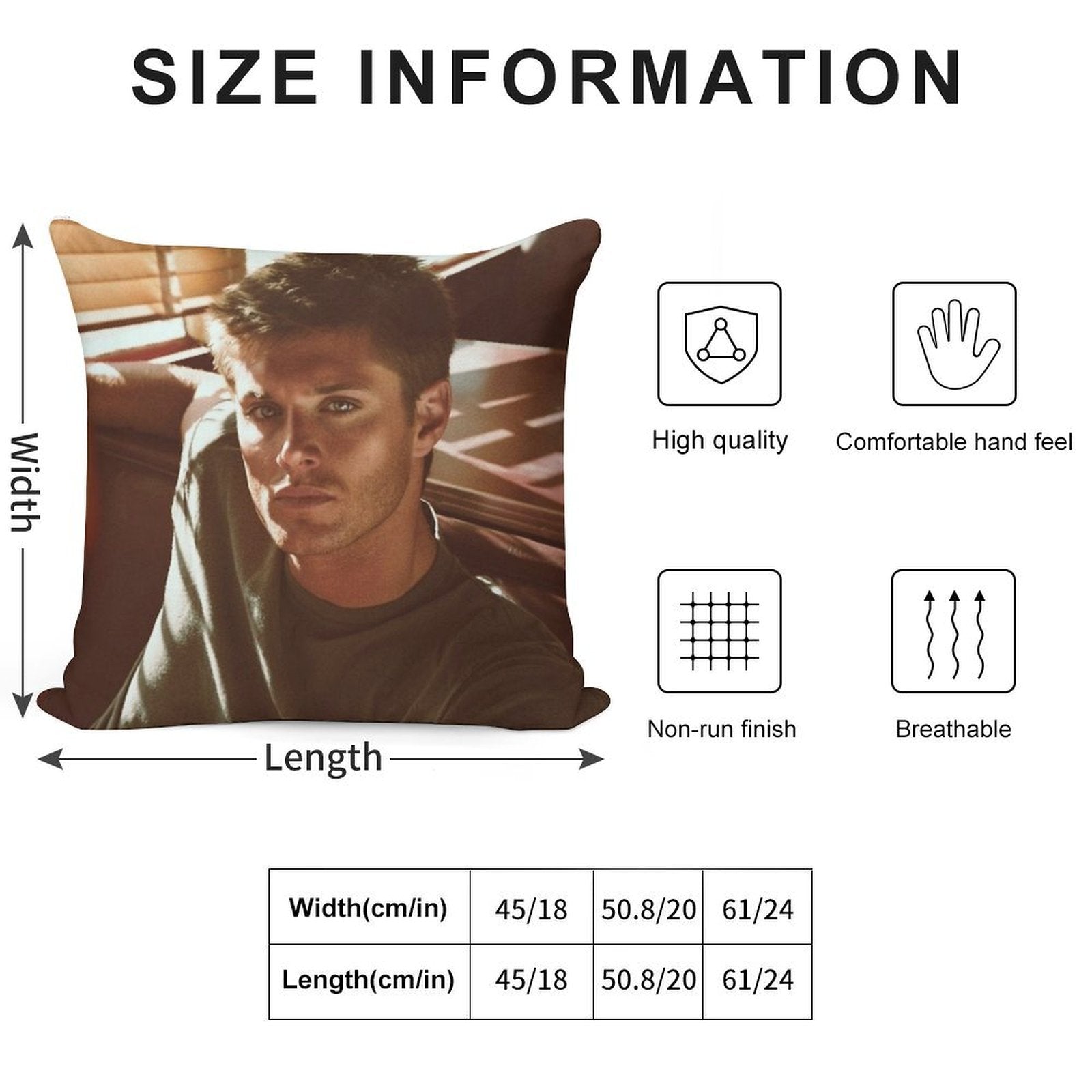 Jensen Ackles Soft Ultra-Soft Texture Throw Pillow