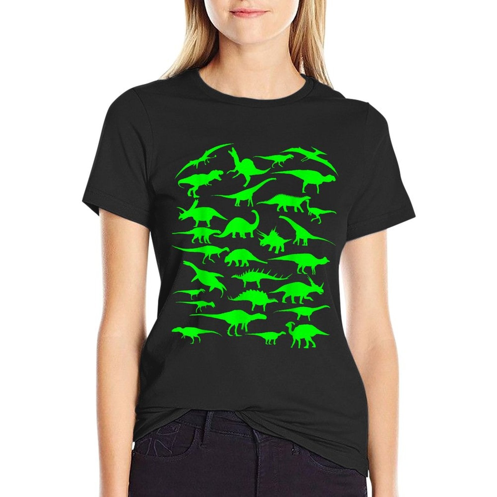 Funny Sheldon Nerdy Dinosaurs All Over Science Geek Gift  Eco-friendly Material T-Shirt