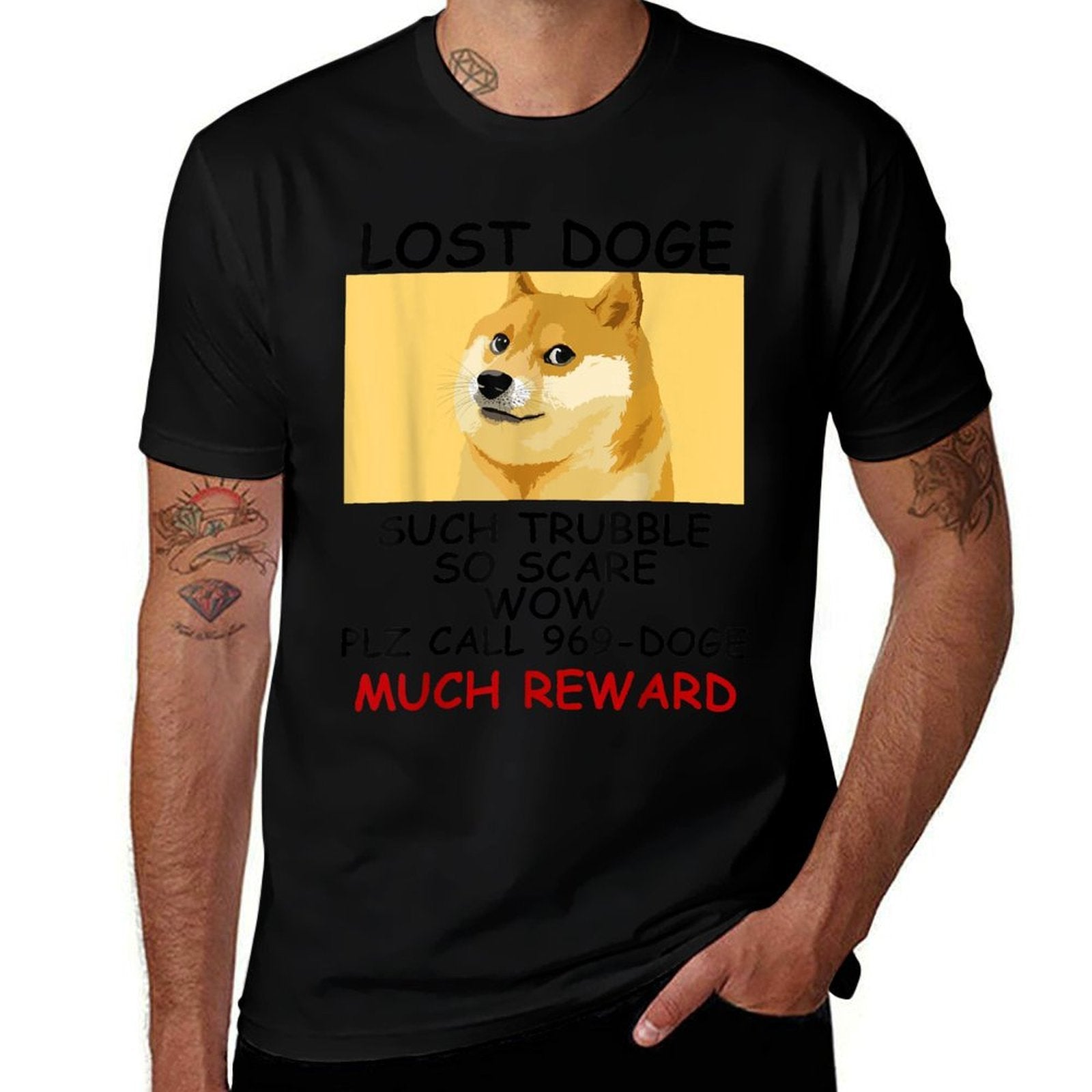 Very Lost Doge Funny Doge Meme  High-quality Stitching T-Shirt