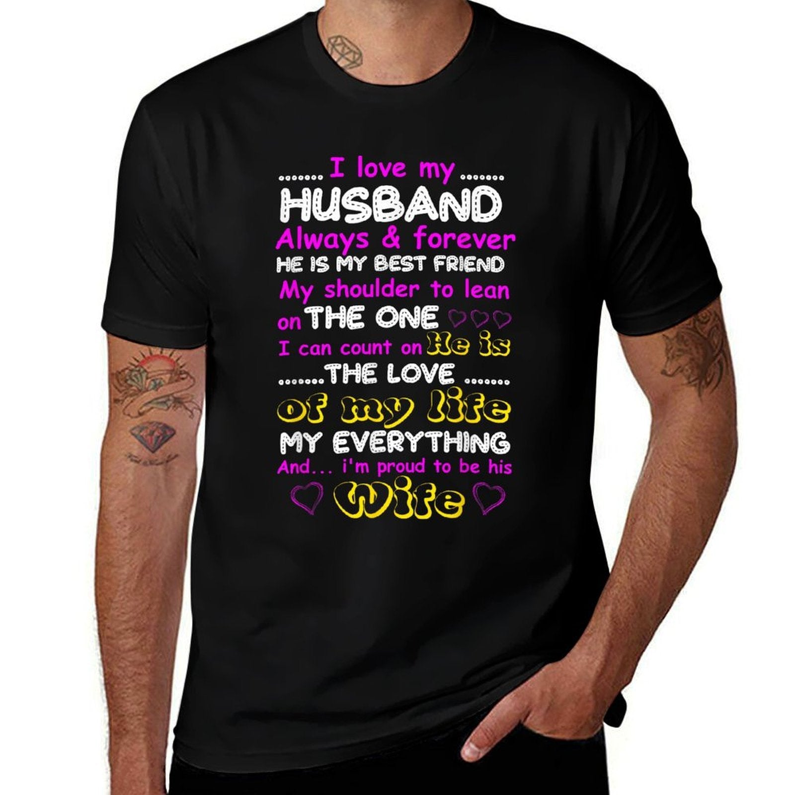 Funny I Love My Husband Forever Tshirt Comfortable T-Shirt
