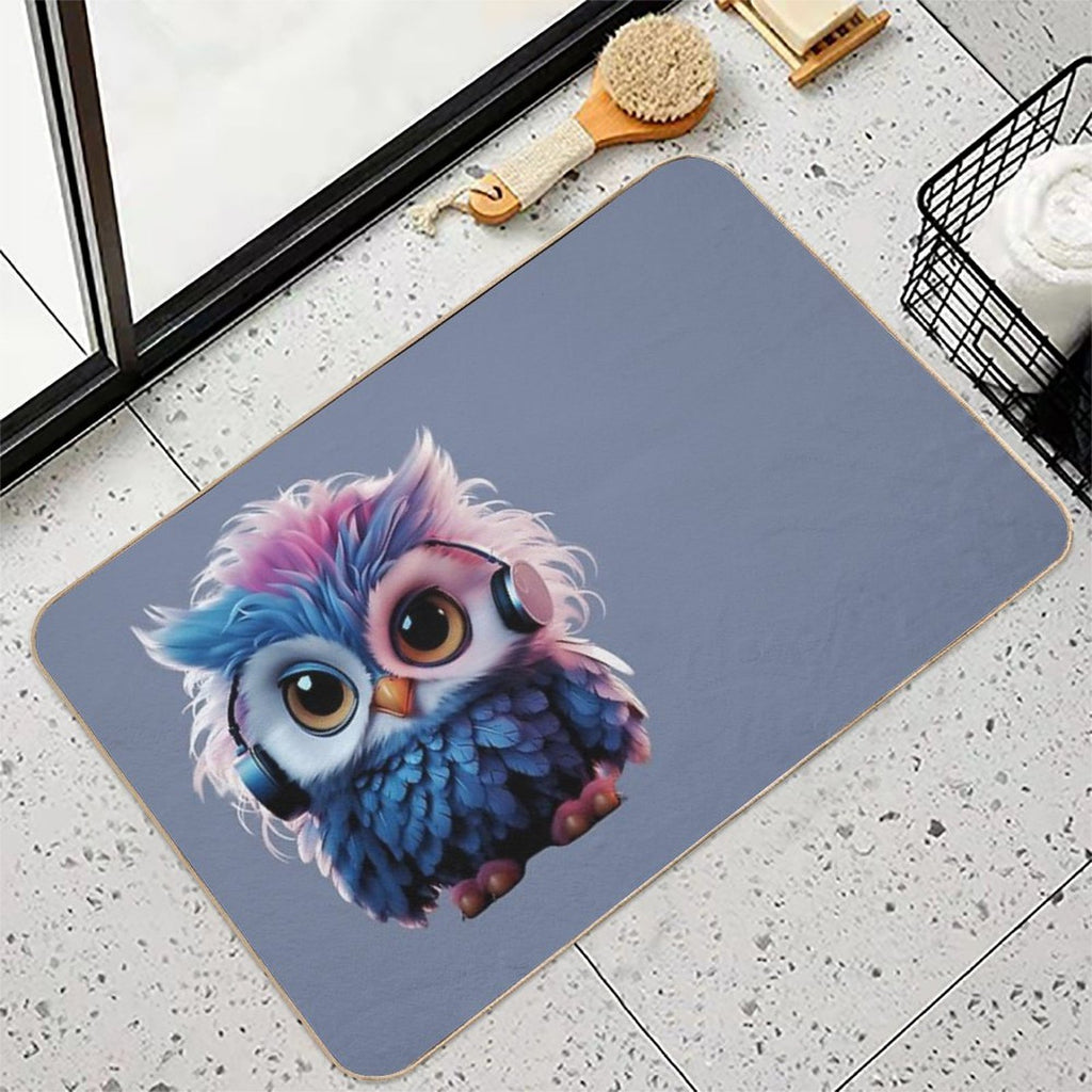 Cutie Owl #2  Absorbent Bath Mat