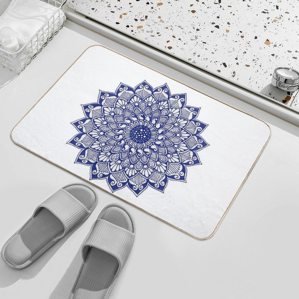 Purple Floral Mandala Art  Long-Lasting Bath Mat