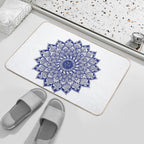 Purple Floral Mandala Art  Long-Lasting Bath Mat