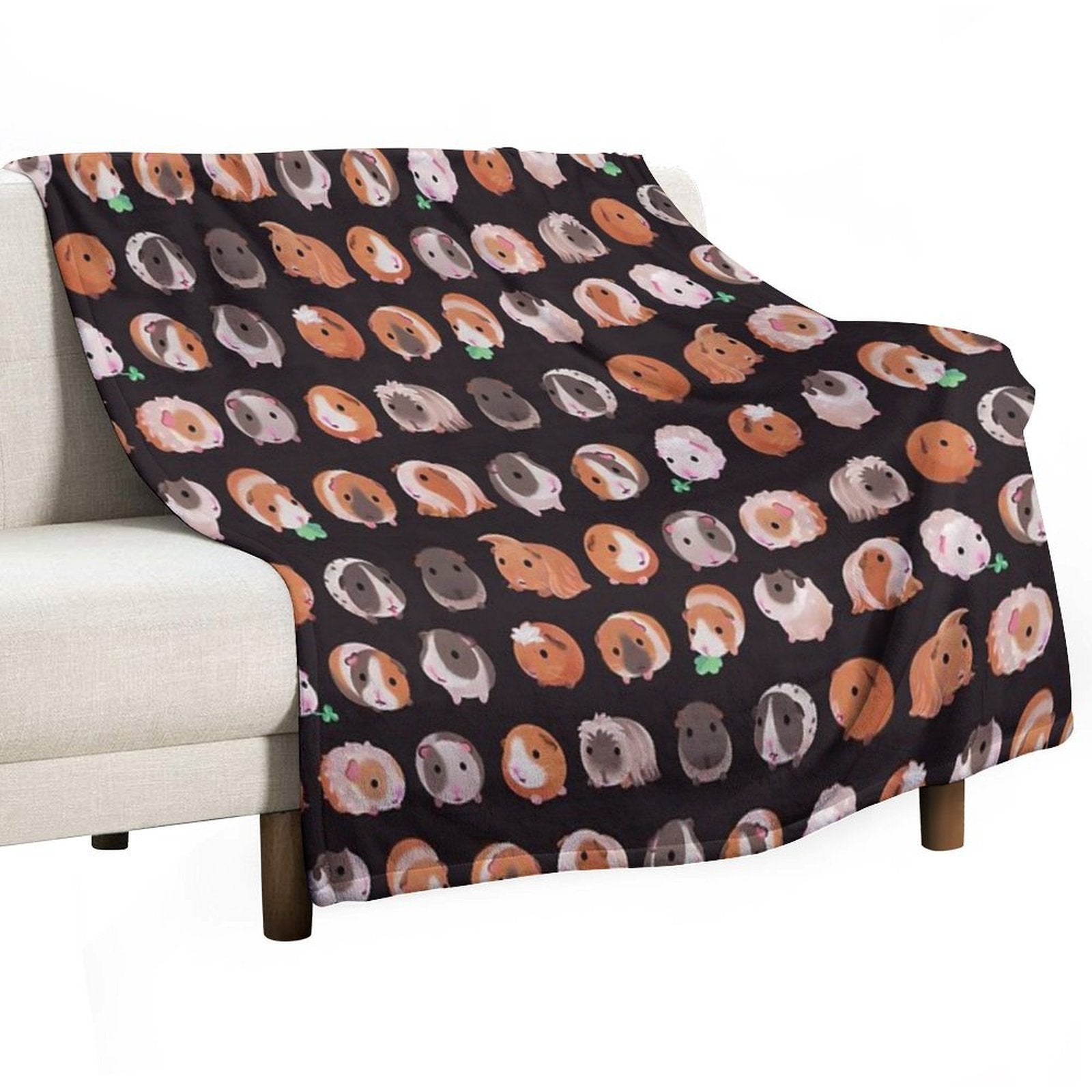 Guinea Pig Day - Dark Machine-washable Throw Blanket