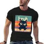 Bruh Cat What The Sigma Funny Meme Vintage Kids Youth  Stretchy T-Shirt