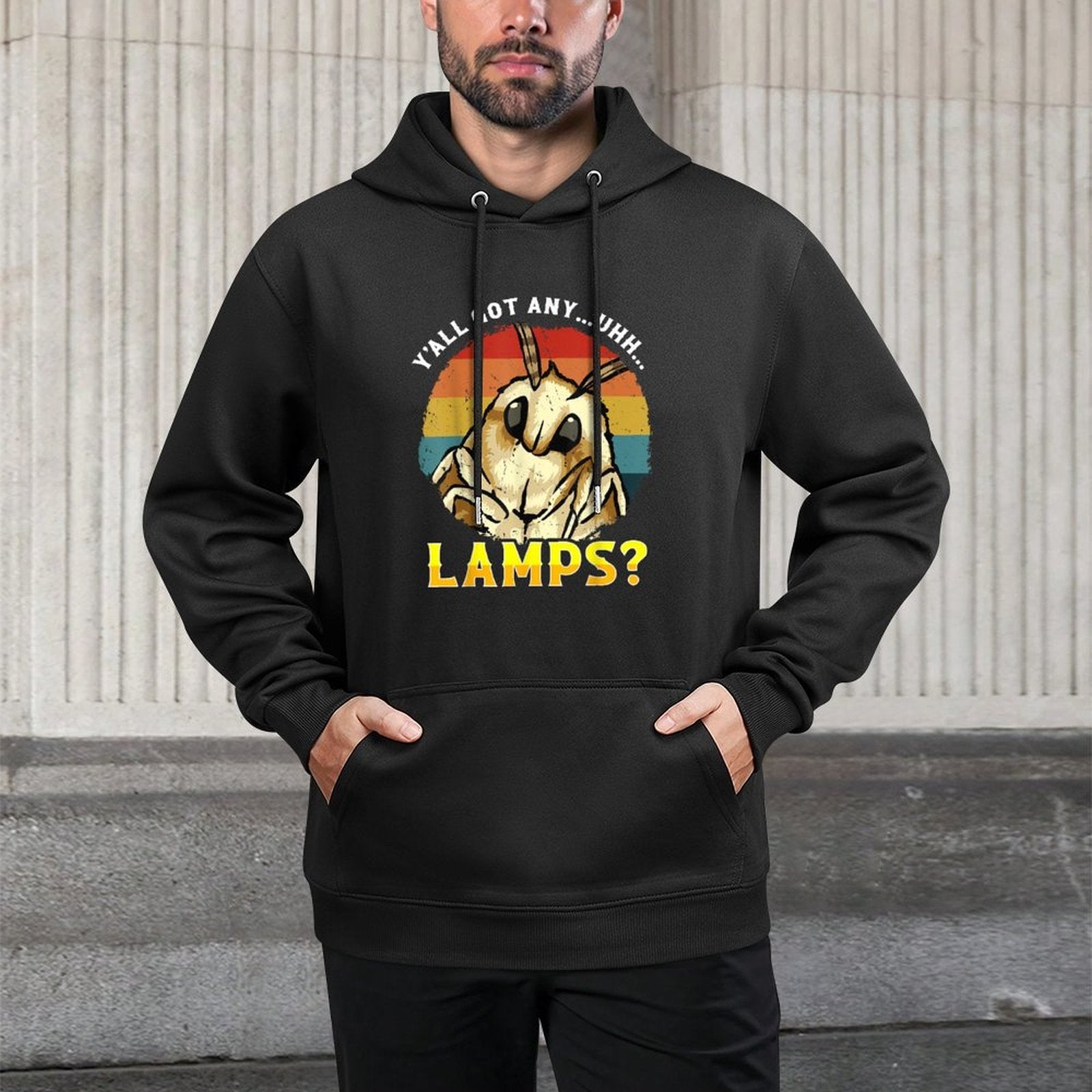Moth Lamp Yall Got Any.. Uhh... Lamps Moth Saying Meme Shape Retention Hoodie