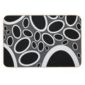 Black White And Grey Oval Pattern  Easy Maintenance Bath Mat