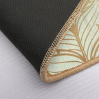 Bohemian Gold Feathers Illustration With White Shimmer  Anti-Trip Bath Mat