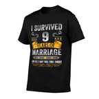 9th Wedding Anniversary Shirt Couples Husband Wife 9 Years  Lightweight T-Shirt