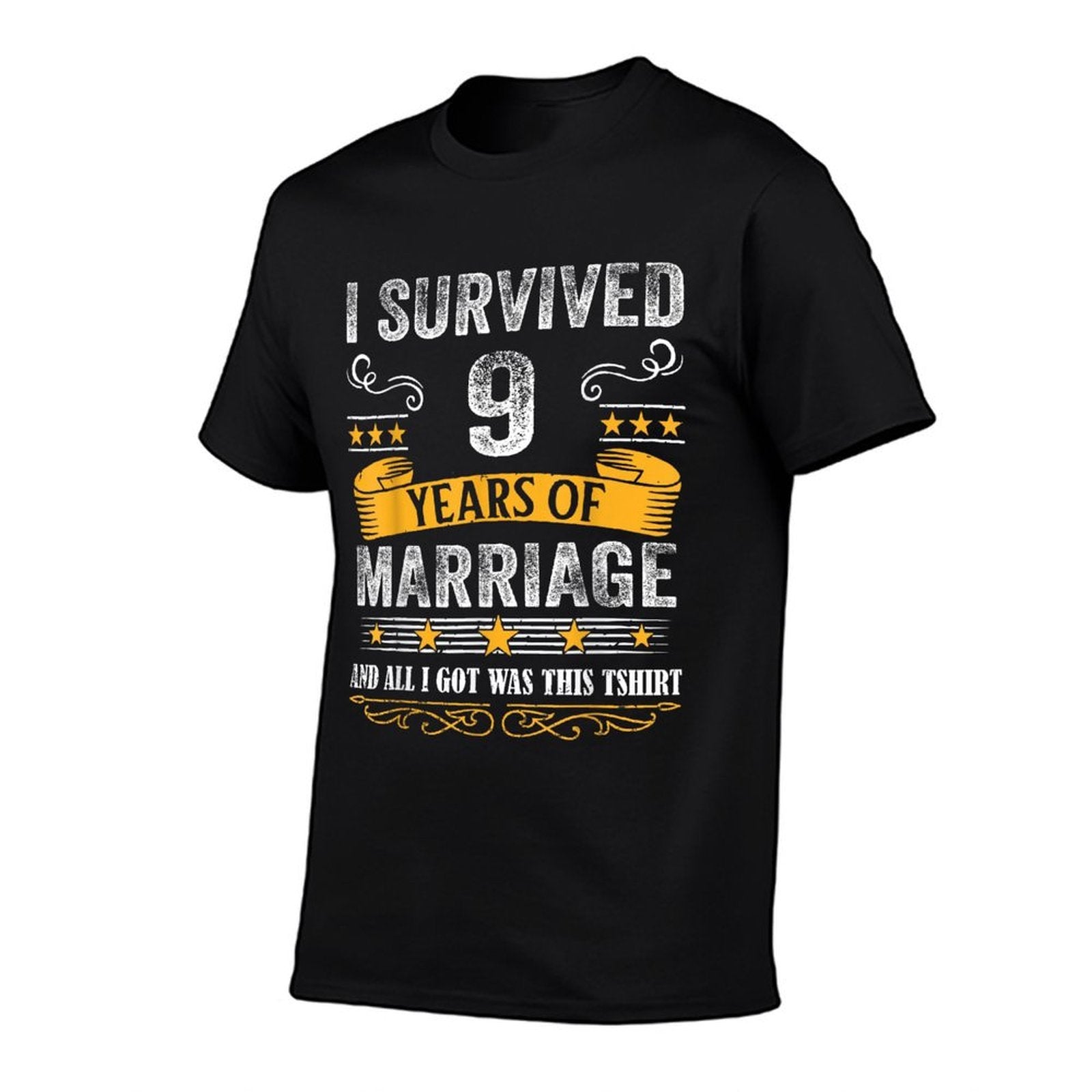 9th Wedding Anniversary Shirt Couples Husband Wife 9 Years  Lightweight T-Shirt