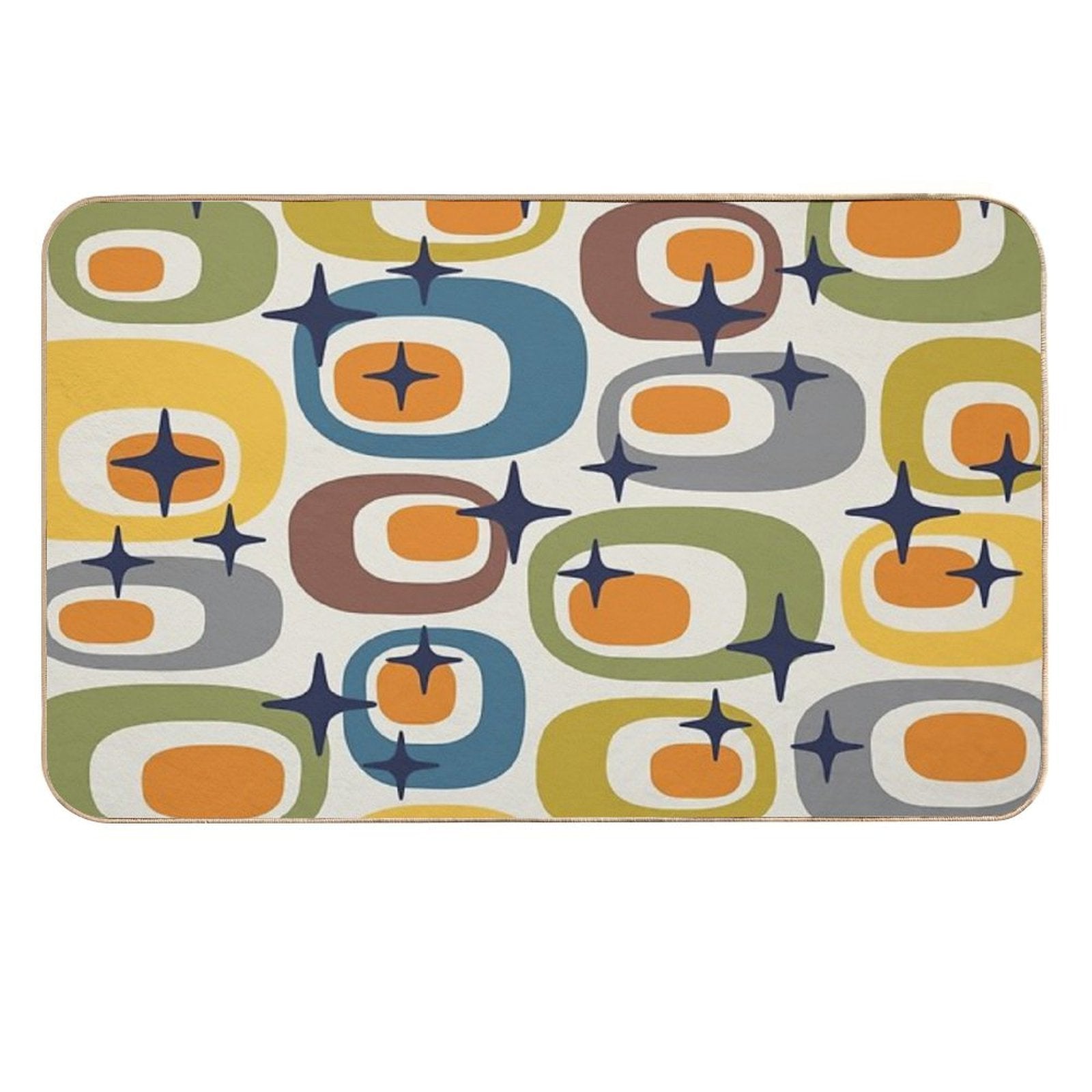 Mid Century Modern Atomic Sparkles 735  Stain-Proof Bath Mat