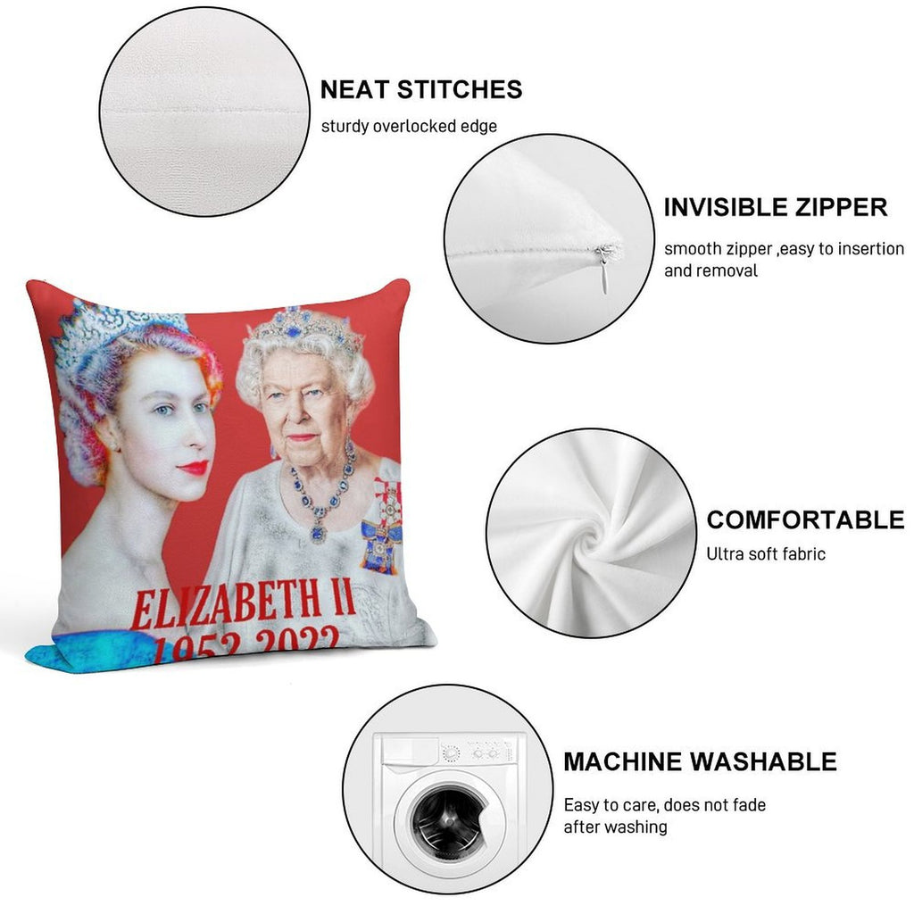 Elizabeth II Platinum Jubilee Soft Multiple Sizes Throw Pillow