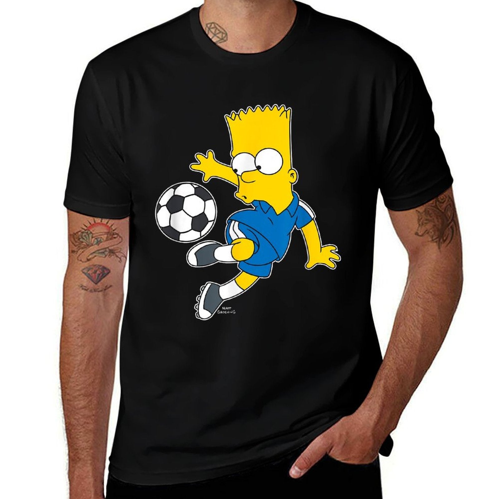 The Simpsons Bart Simpson Soccer Ball Kick Up  Stretchy T-Shirt