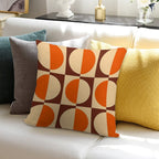 Retro Geometric Half Square And Circle Pattern 233 Soft High-Density Material Throw Pillow