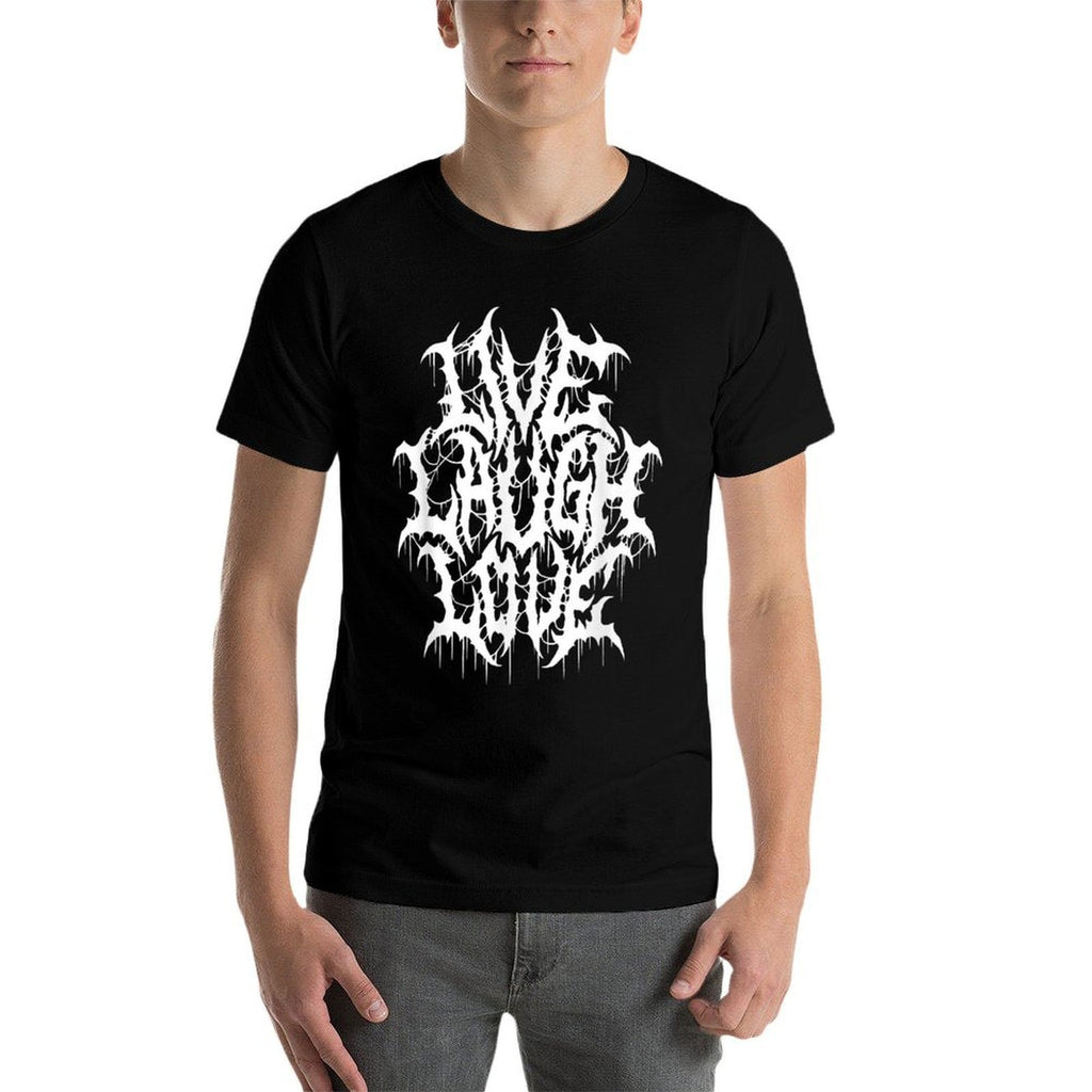 Live Laugh Love Black Metal Parody Funny Typography  Polyester Blend T-Shirt