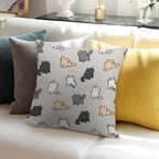 Kittens And Fish Pattern Soft High-Density Material Throw Pillow