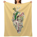 Vintage Botanical Heart - Sunshine Lightweight Throw Blanket