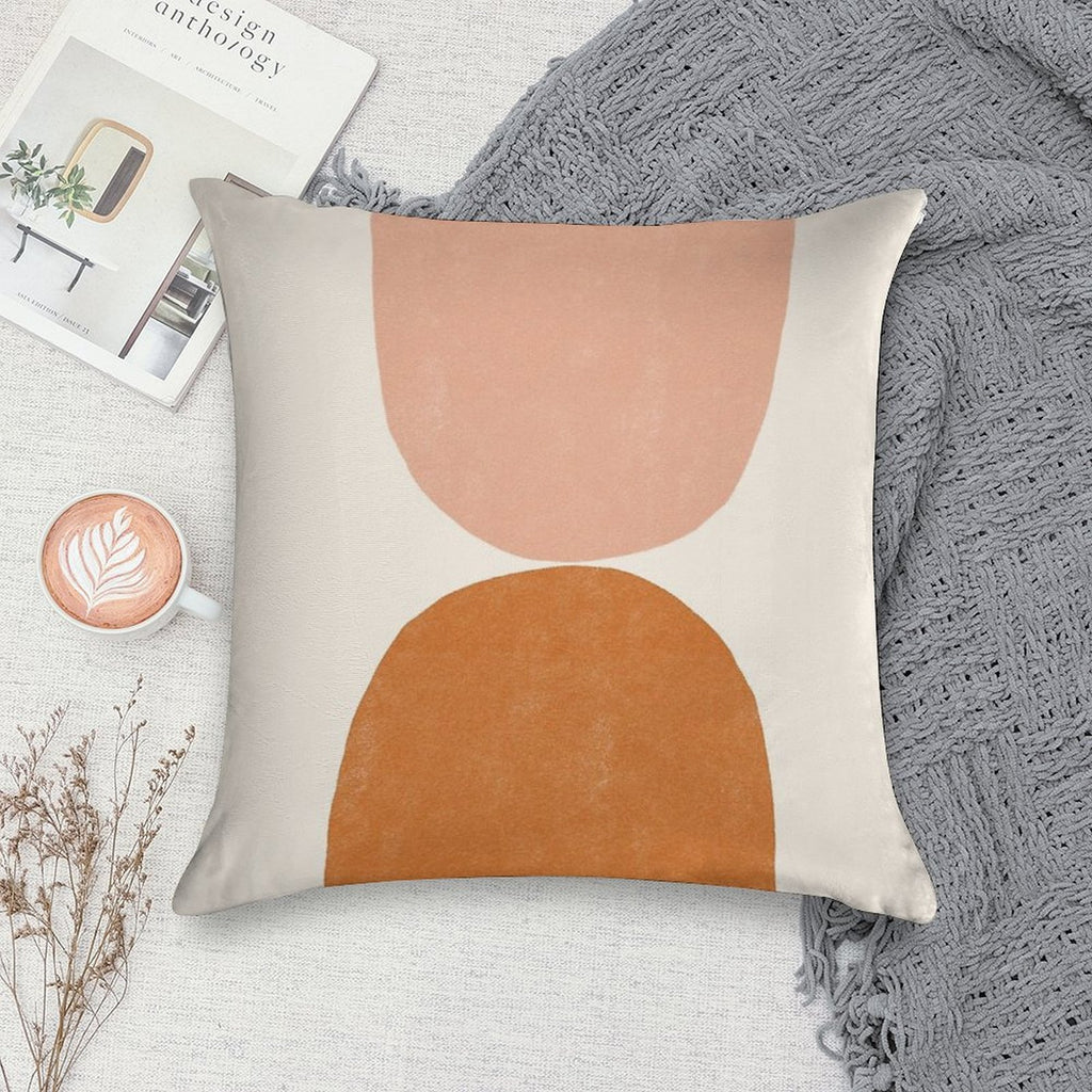 Terracotta Mid Century Modern Soft Luxury Feel Throw Pillow