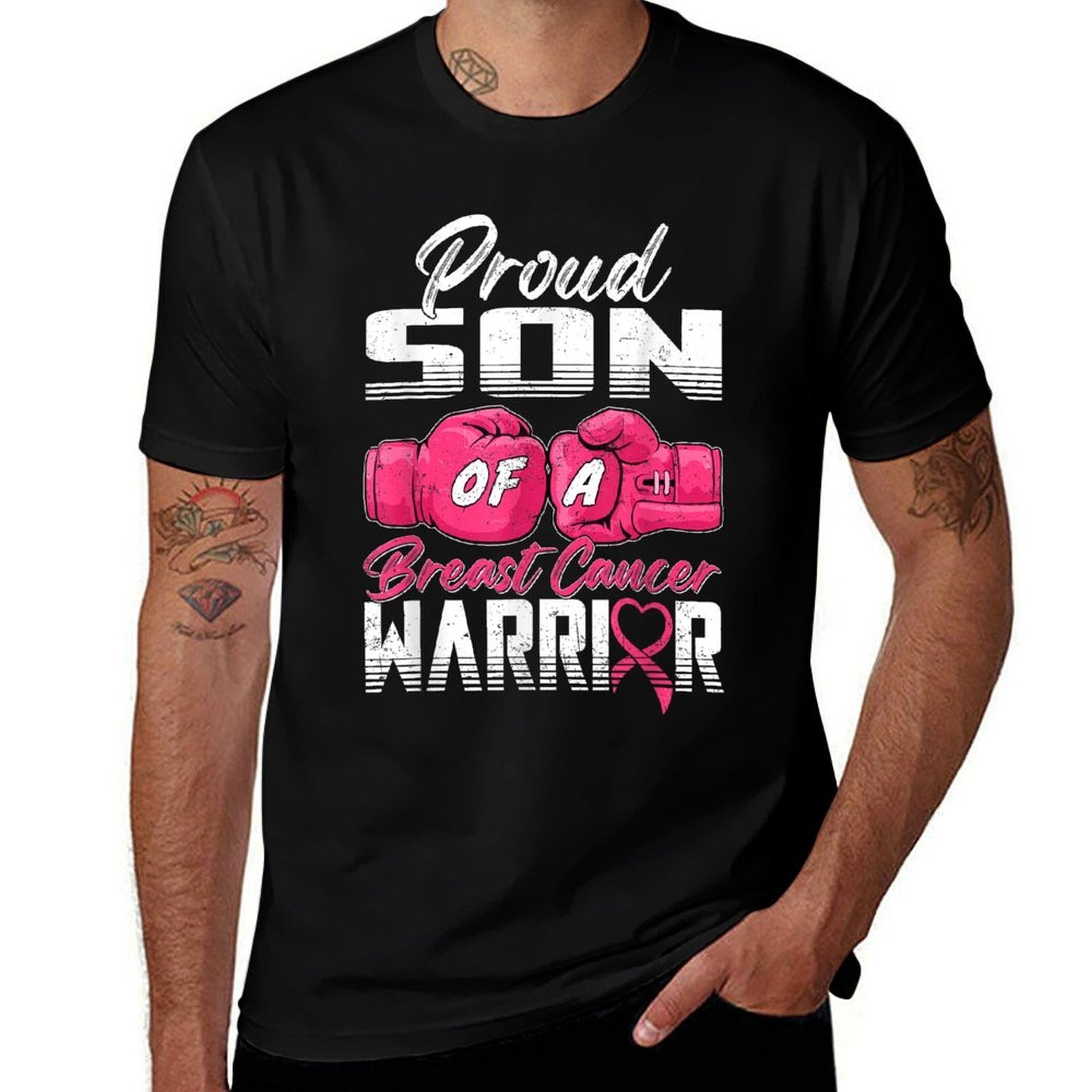 Proud Son Of A Breast Cancer Warrior Breast Cancer Survivor  Soft T-Shirt