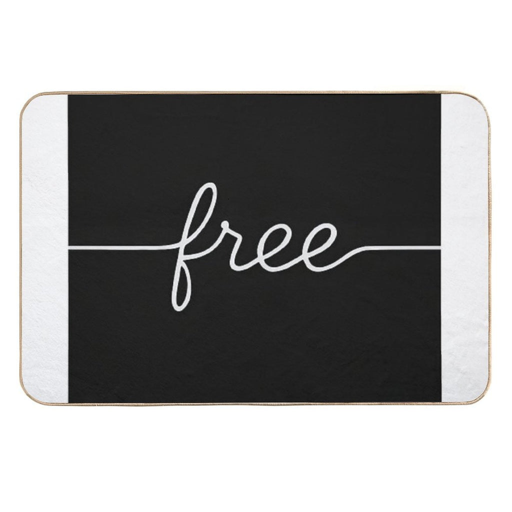 Line Shaped Into The Word Free  Absorbent Bath Mat