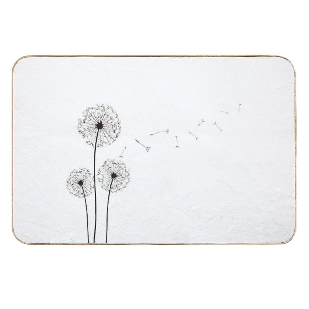 Dandelion Art Nature Design for Home Decor And Accessories  Non-Slip Bath Mat