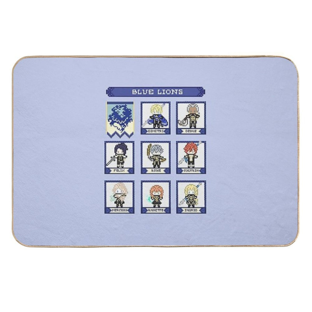 Fire Emblem Three Houses Blue Lions House Pixel Parody  Fade-Resistant Bath Mat