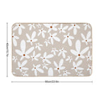 Quirky Florals in Beige, Terracotta And White  Dirt-Trapping Bath Mat