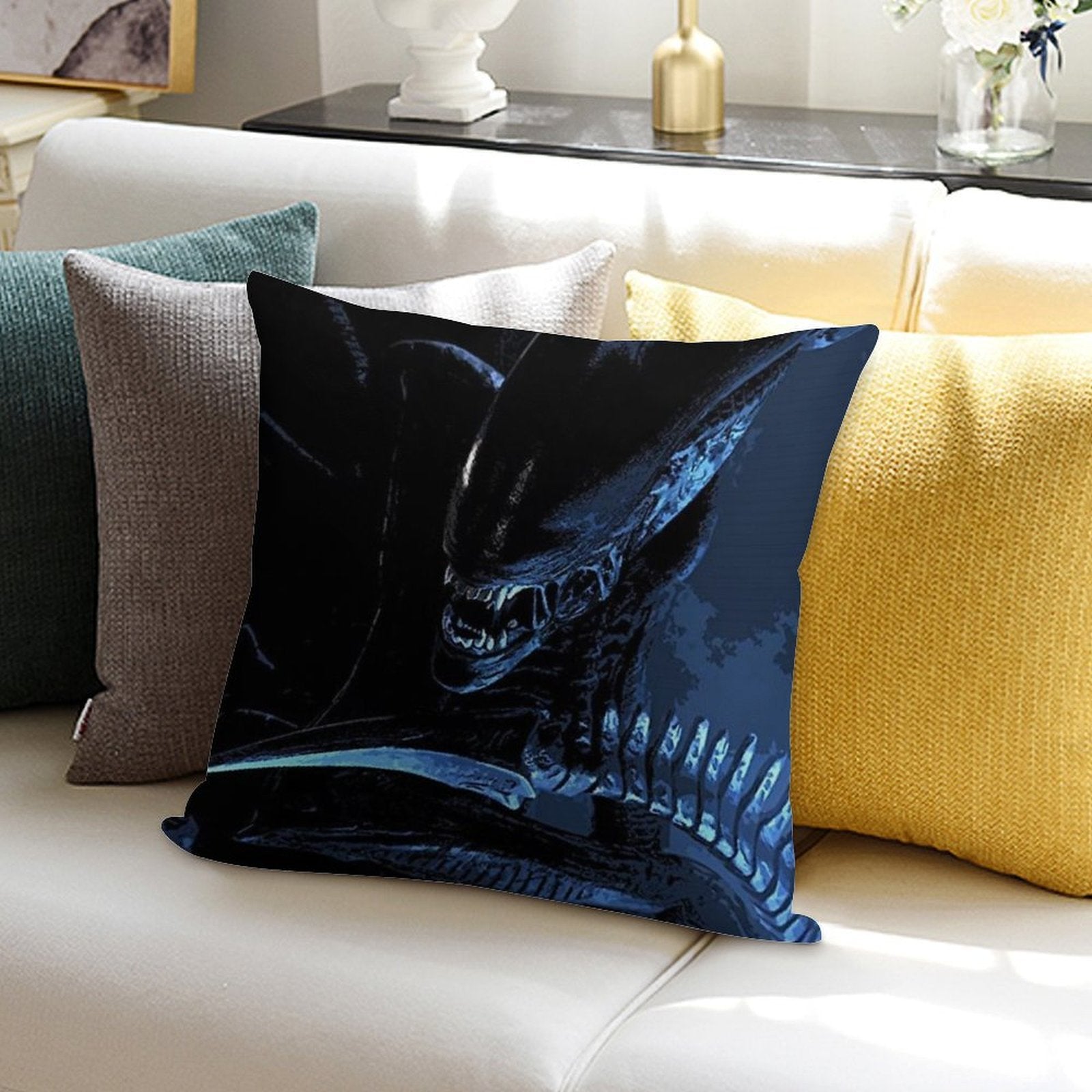 Xenomorph Soft Home Decor Throw Pillow
