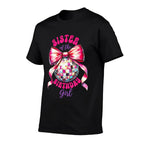 Sister Of The Birthday Girl Family Pink Coquette Bow Disco  Vintage-inspired T-Shirt