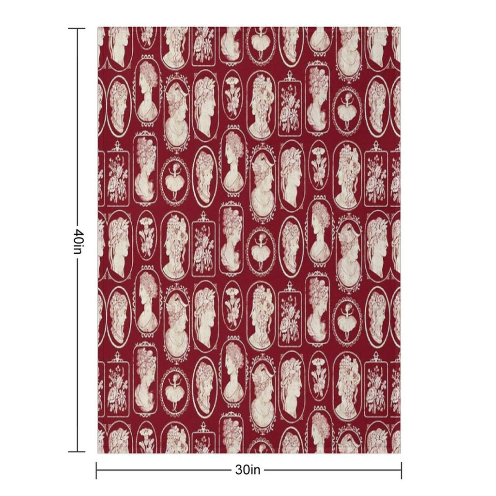 Cameos - Red Gift-ready Throw Blanket