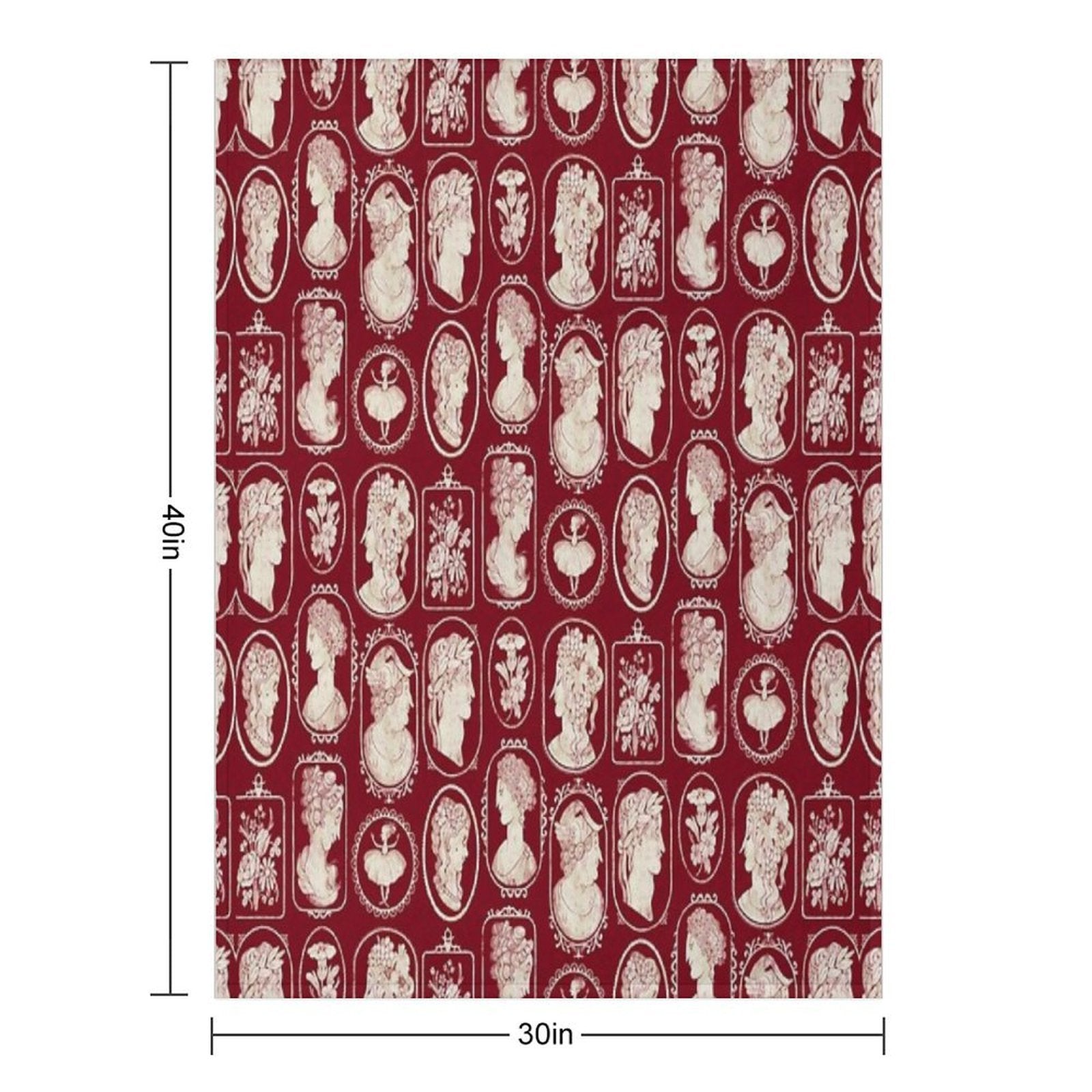 Cameos - Red Gift-ready Throw Blanket