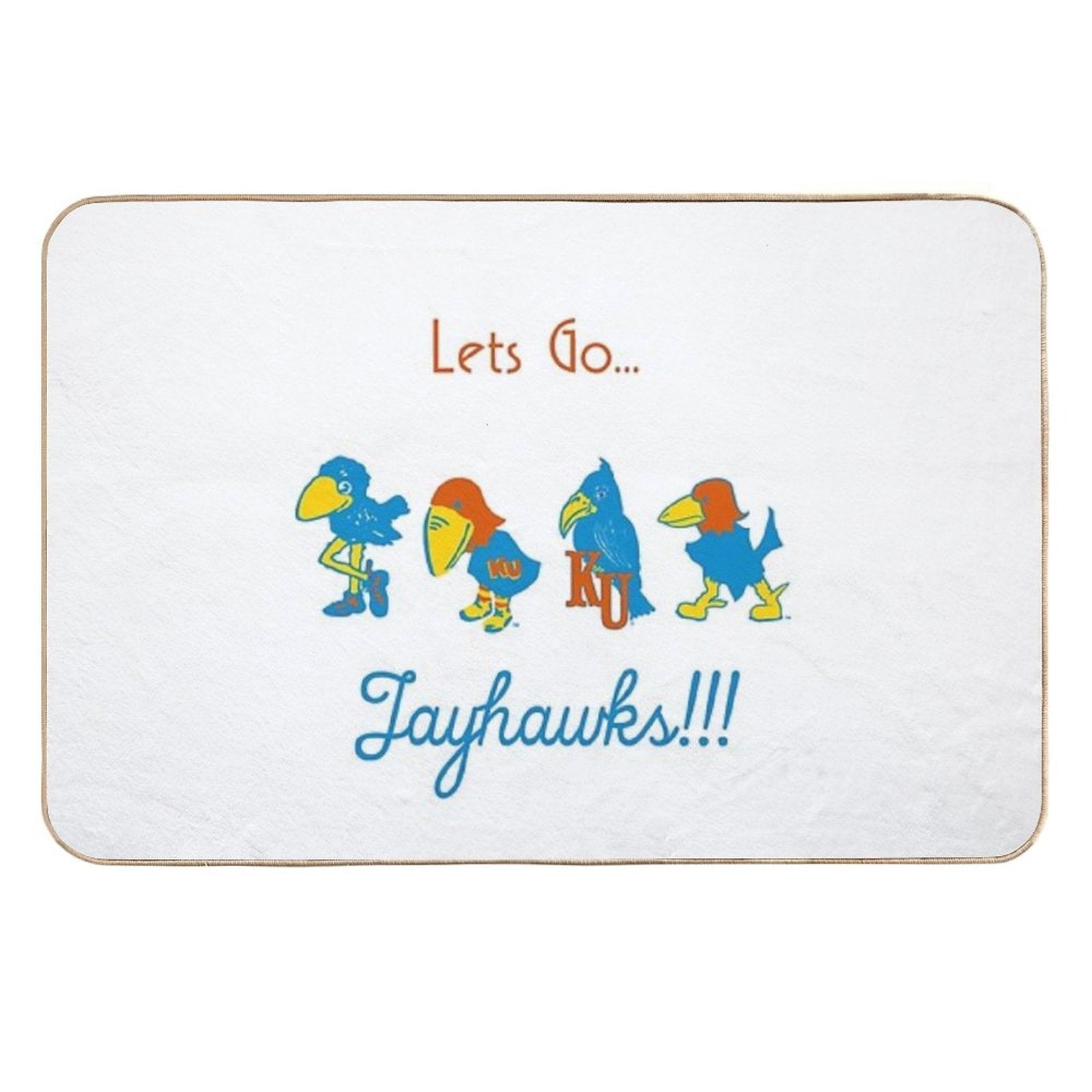KU Jayhawks Over The Years Lets Go Jayhawks Throwback Marching Jayhawks KU Baskball  Versatile Bath Mat
