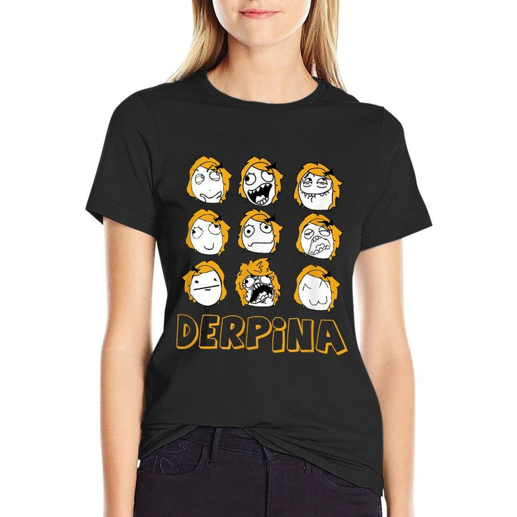 Derpina Meme Rage Comics Derpette  Wrinkle-resistant T-Shirt