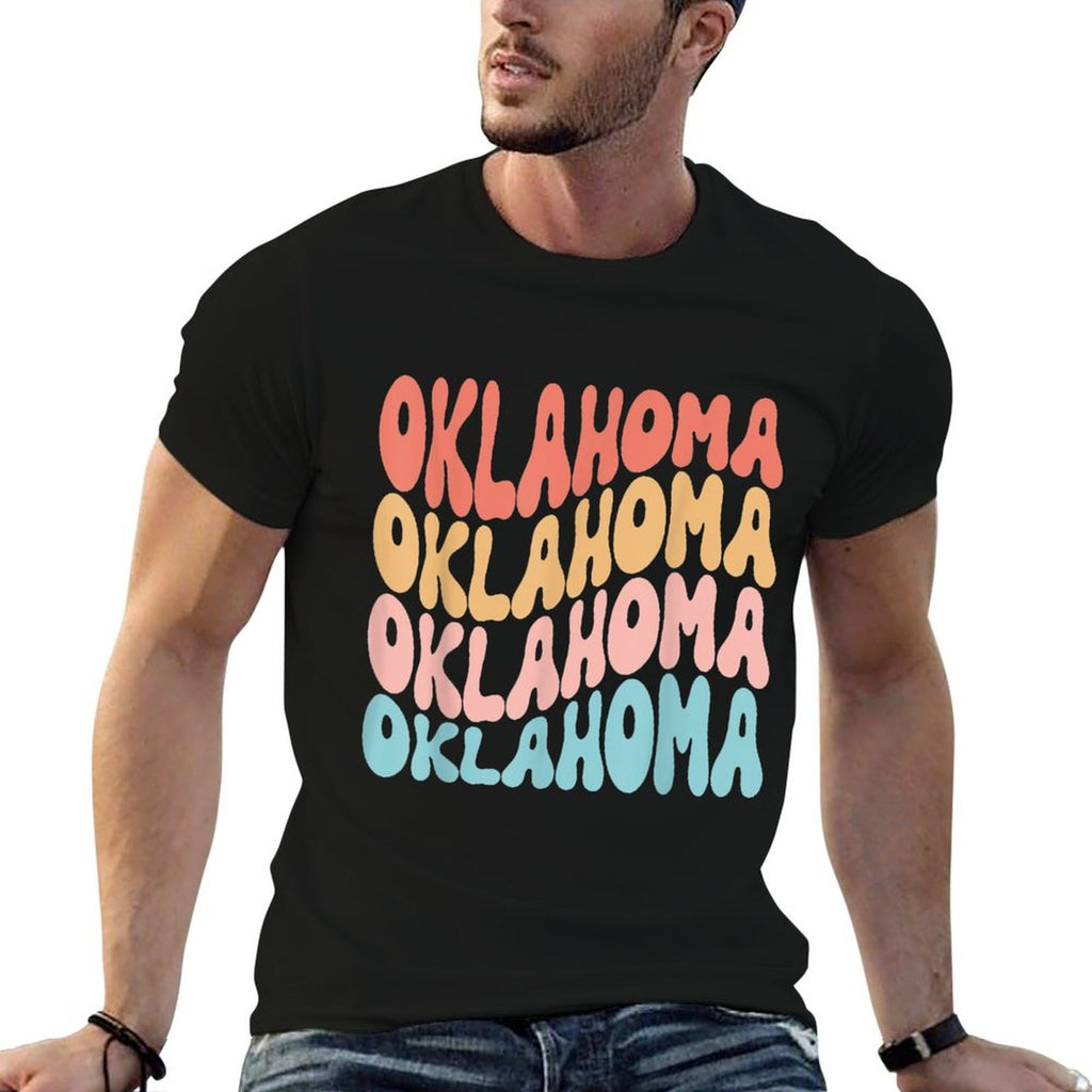 Funny Cute Retro Graphic Men Women  Kids Oklahoma  Cotton T-Shirt