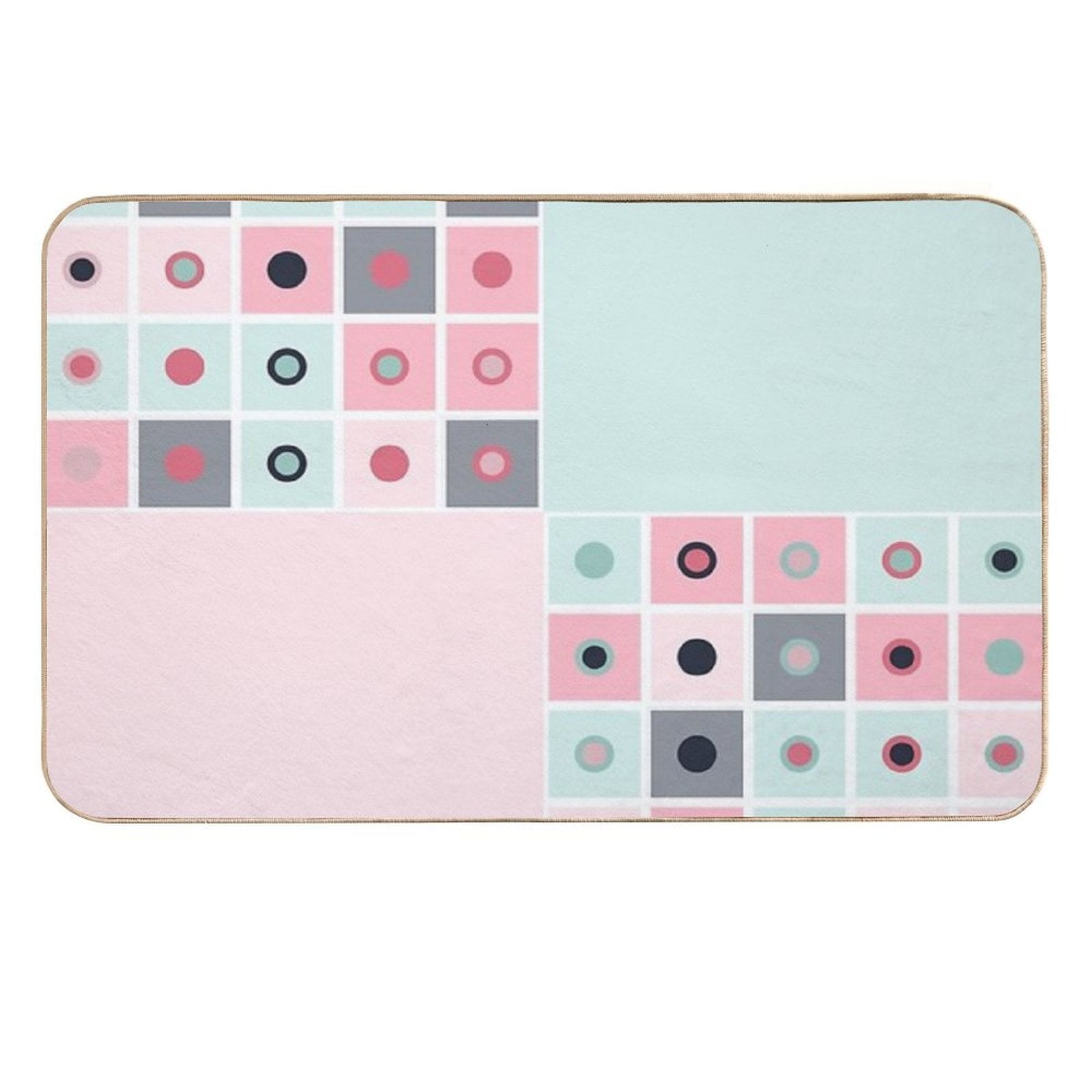 Spotted Geometric Pattern  Long-Lasting Bath Mat