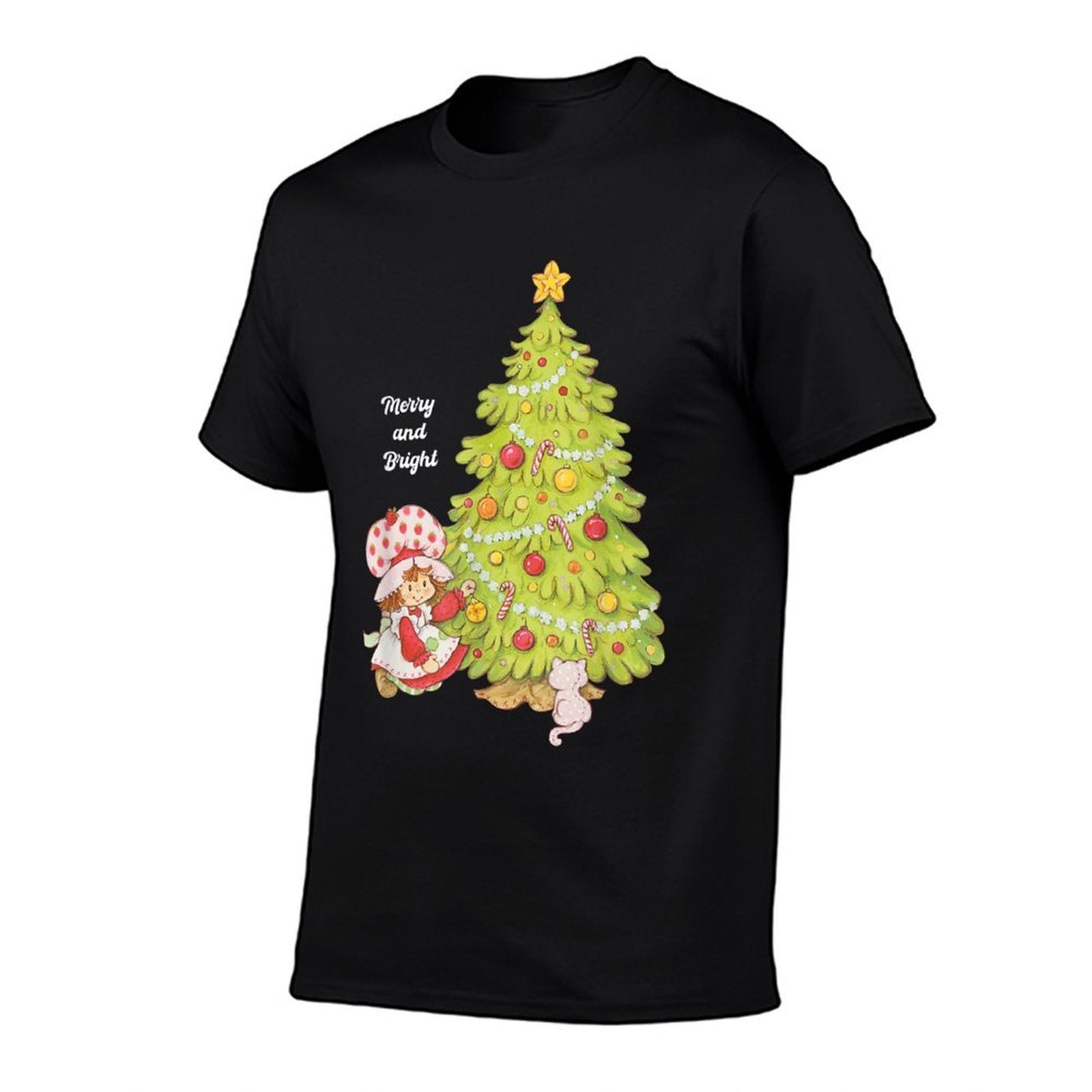 Strawberry Shortcake Merry Christmas Vintage Tree  Heathered Texture T-Shirt