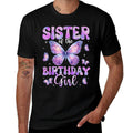 Sister Of The Birthday Girl Butterfly Family Matching  Moisture-wicking T-Shirt