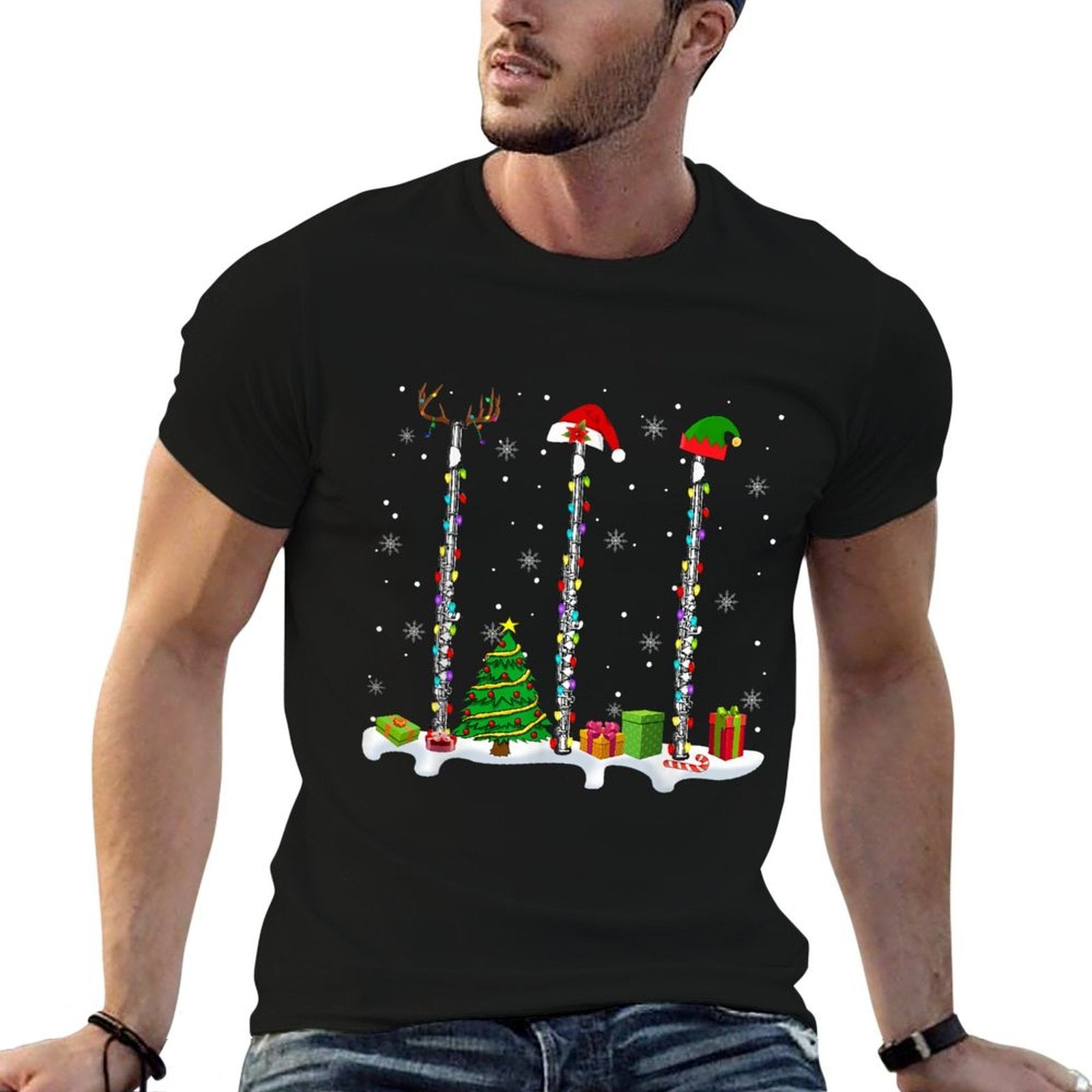 Santa Elf Reindeer Flute Christmas Light Musical Instrument  Vintage-inspired T-Shirt