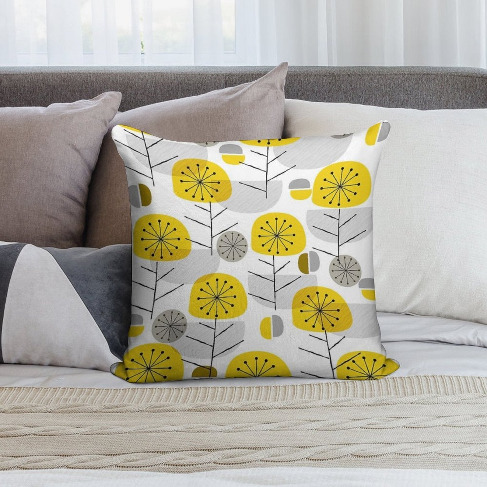Yellow Nature Soft Gift Ready Throw Pillow