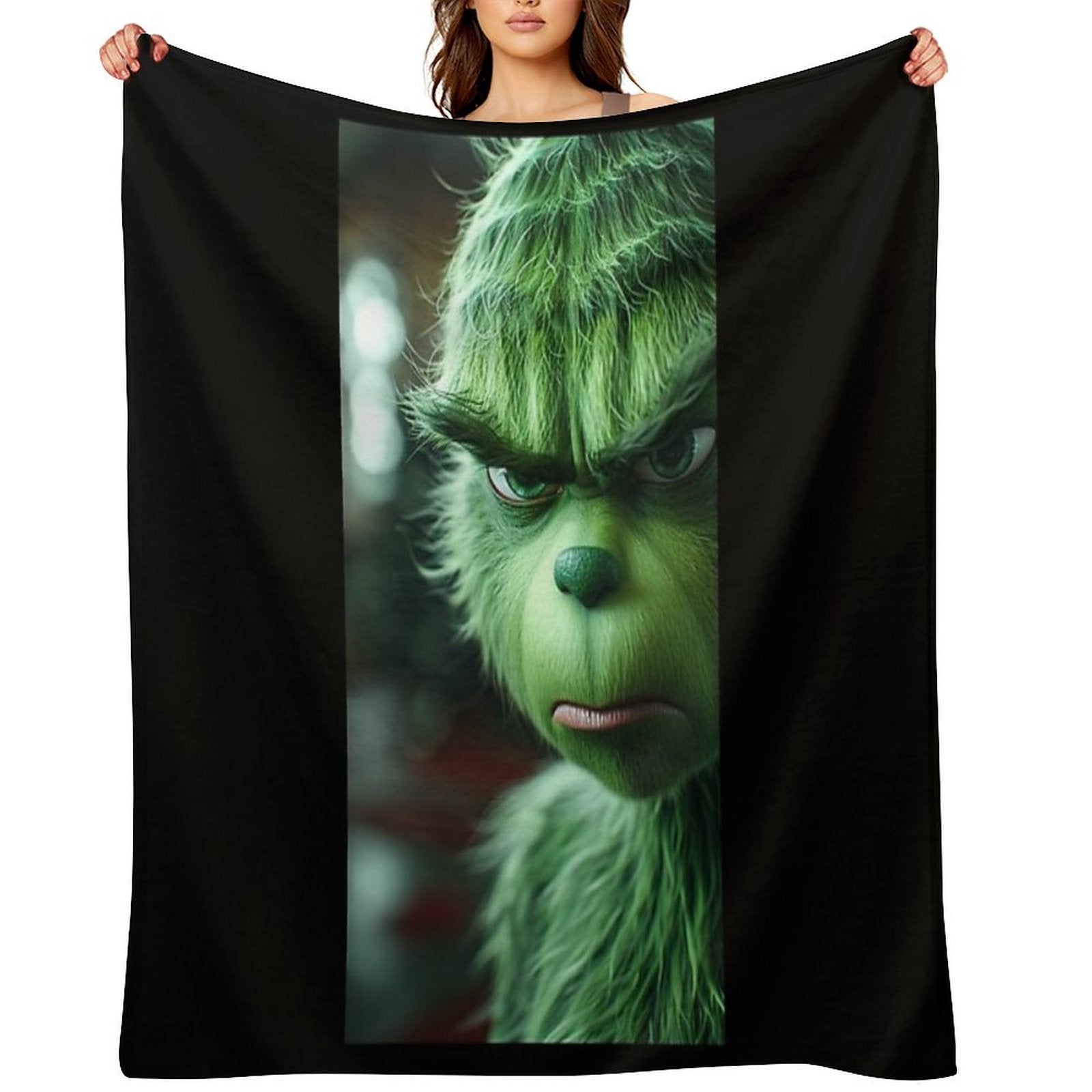 Grinchy Charm Add A Touch of Whimsy to Your Space Gift-ready Throw Blanket