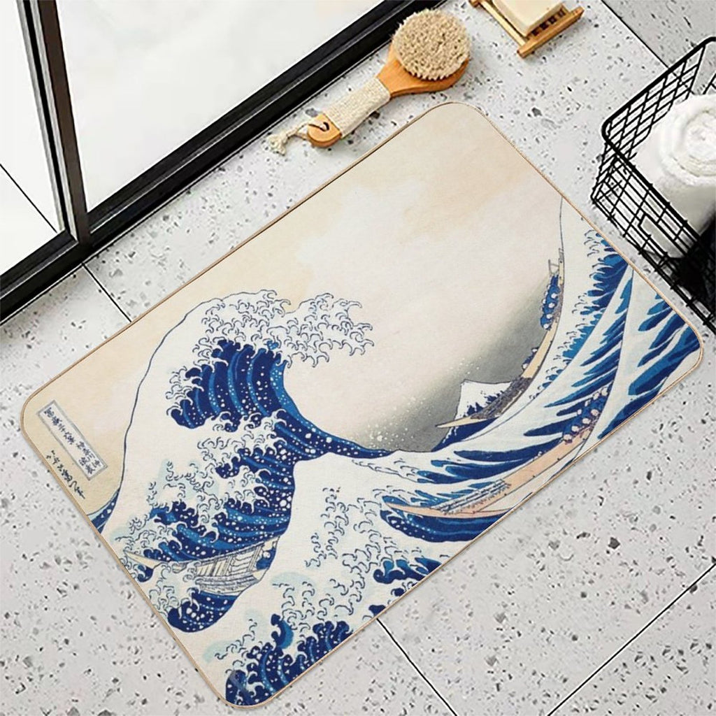 The Great Wave-Japanese Art  Absorbent Bath Mat