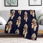 Labradoodle Cute Cartoon Dog Lightweight Throw Blanket