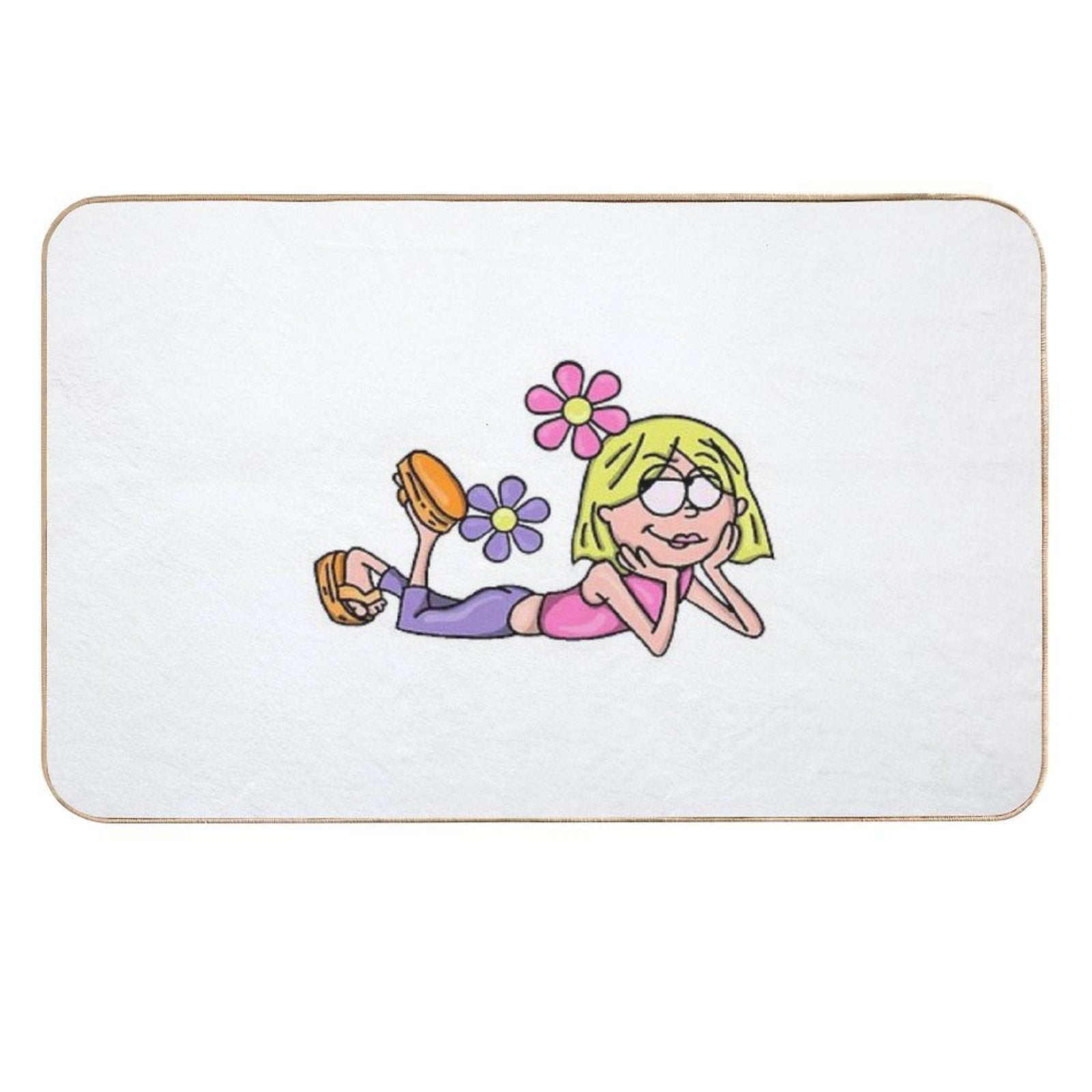 Y2K Lizzie McGuire Flower Art  Dirt-Trapping Bath Mat