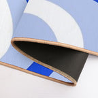 Retro Liquid Swirl Abstract Pattern Square in Royal Blue, Light Blue, And White  Eco-Friendly Bath Mat