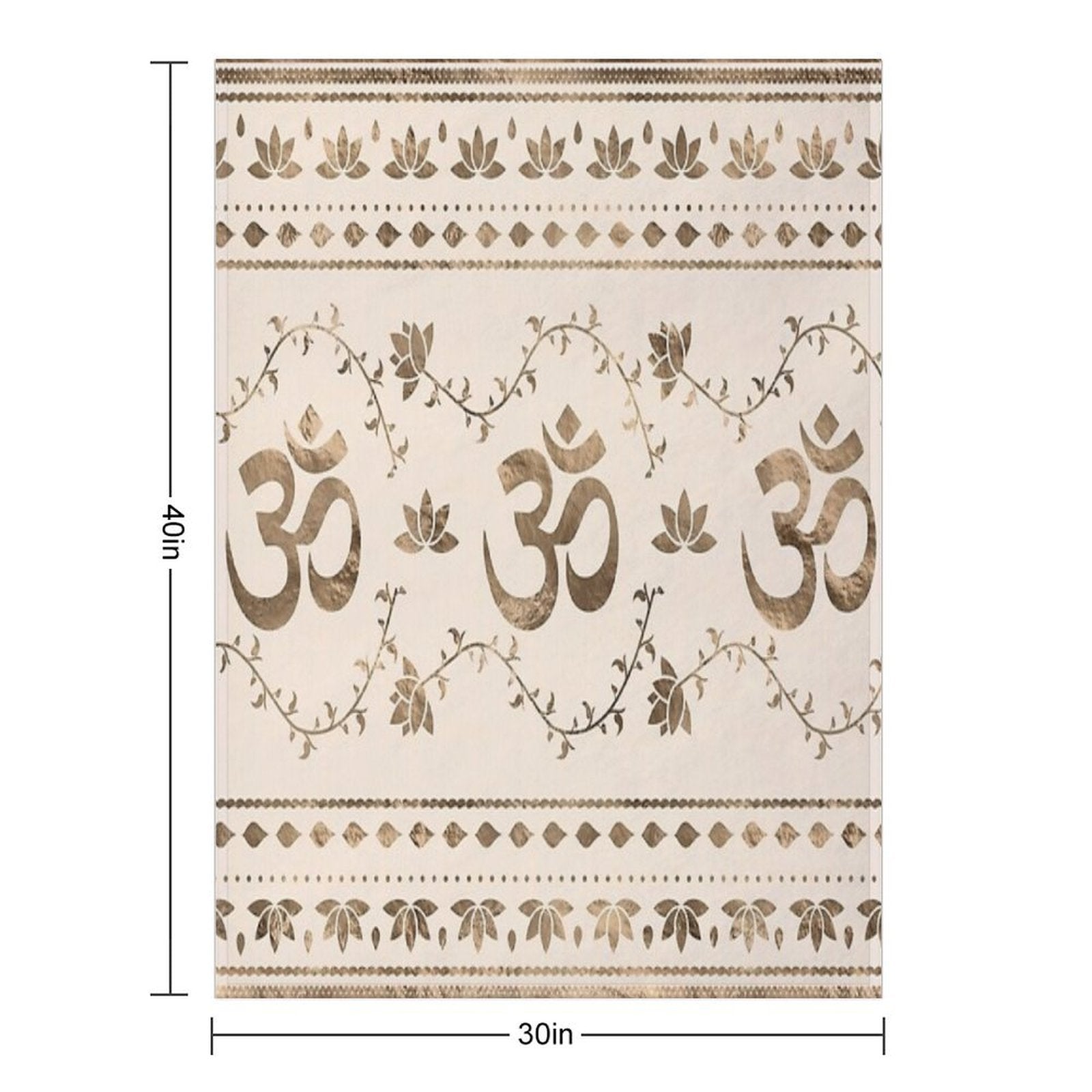 OM Symbol Ornament - Pastel Gold Durable Throw Blanket