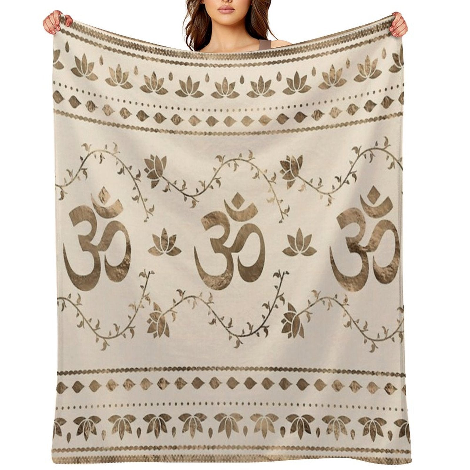 OM Symbol Ornament - Pastel Gold Durable Throw Blanket