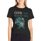 Oops I Got Another Tree Funny Raccoon Christmas Quote  Easy-care T-Shirt