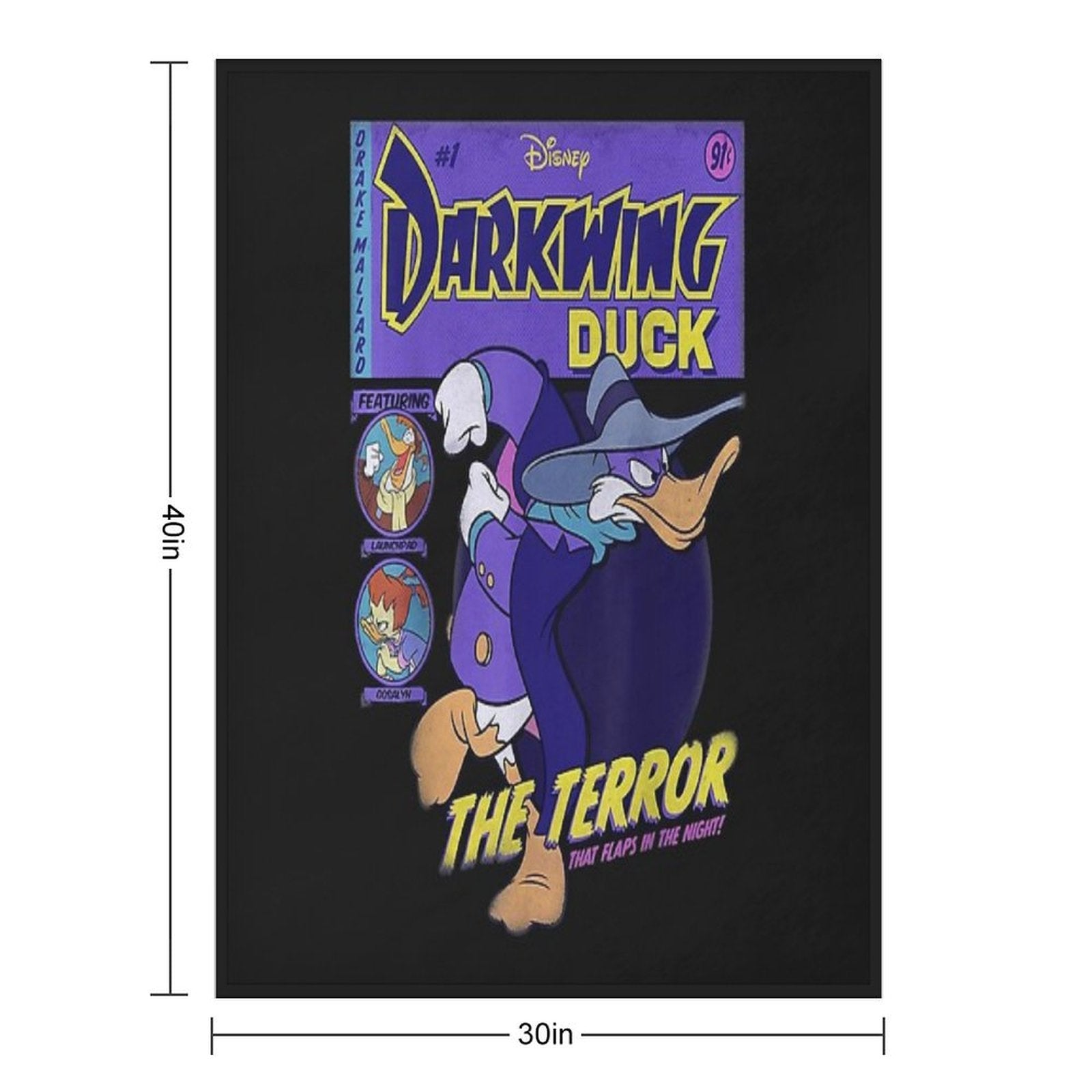 Darkwing Duck Comic Cover T-Shirt Machine-washable Throw Blanket