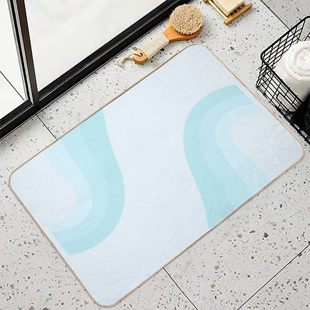 Groovy Turquoise Stripes  Versatile Bath Mat