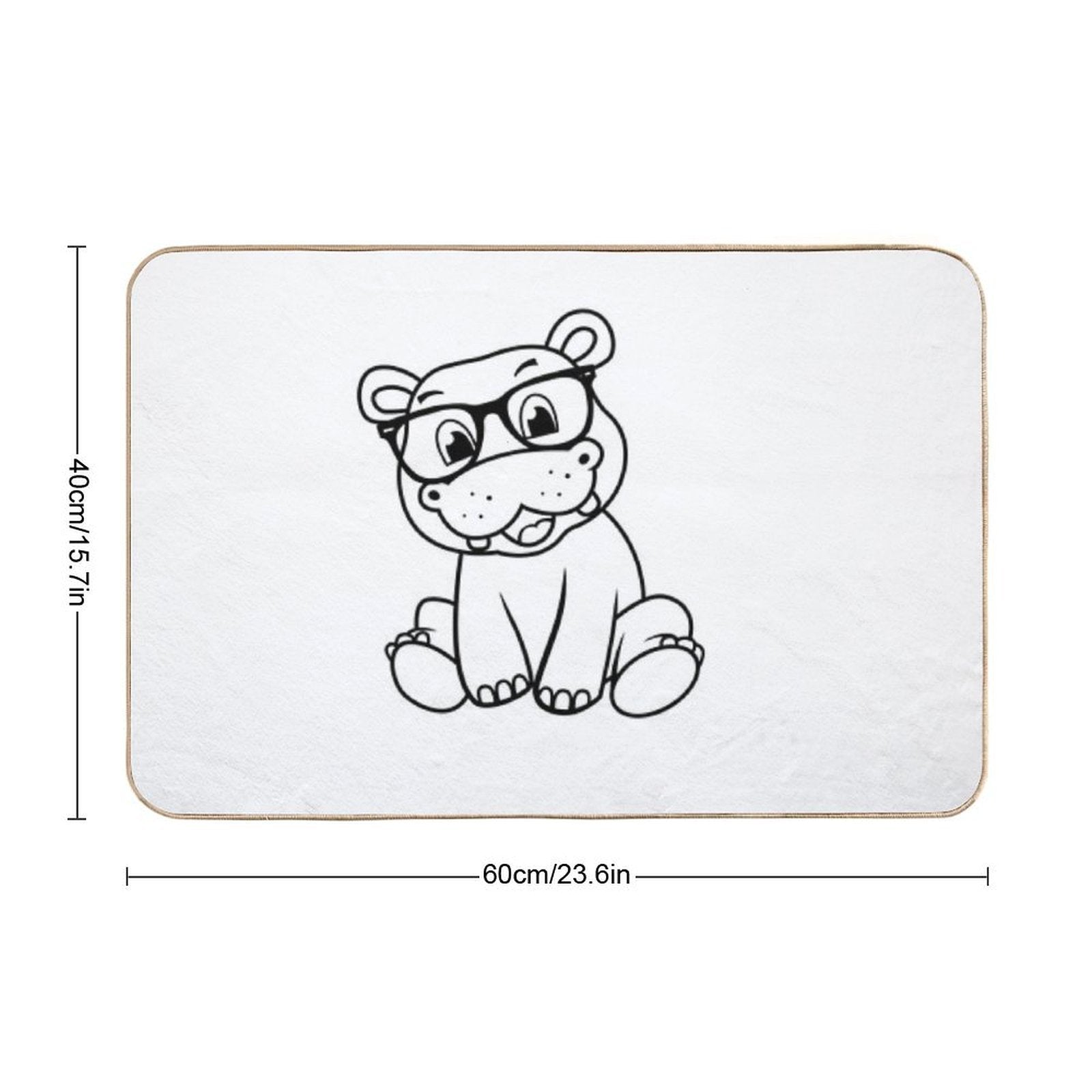 Hip Hip Hipster Hippo  Odorless Bath Mat